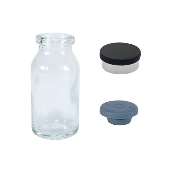 Frasco Penicilina 10ml C/ Borracha E Selo Flip Off