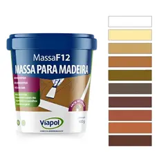 Massa Para Madeira F12 Calafetar Correção 400g Viapol Variadas Cores