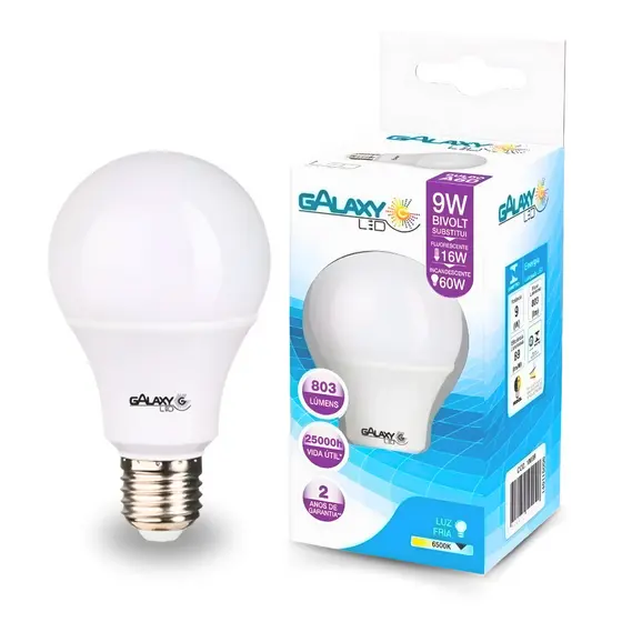 Lâmpada Led Luz 6.500K E27 GALAXY Branco Frio