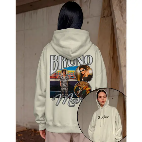 Moletom Bruno Mars P Sair Confortavel Estampa Em DTF Para o Frio Varias Cores Flanelado Do P ao GG