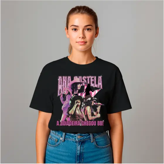 Camiseta Estampada Ana Castela Cantora Sertaneja Tshirt Unissex Feminina Masculina 100% Algodão