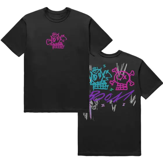 Camiseta Jinx Frente e Costas Normal P Sair Unissex Streetwear LoL Confortavel 100% Algodão