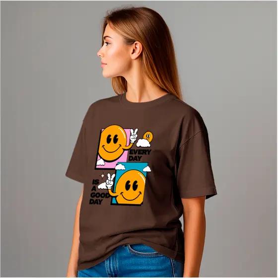 Camiseta Unissex Estampa Descontraída 100% Algodão Estilo Basico