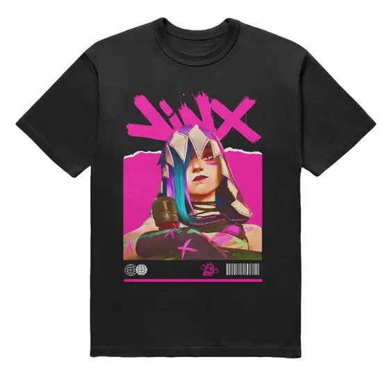 Camiseta Jinx Arcane Estampa So Frente Em DTF Camiseta 100% Algodão Confortavel P sair