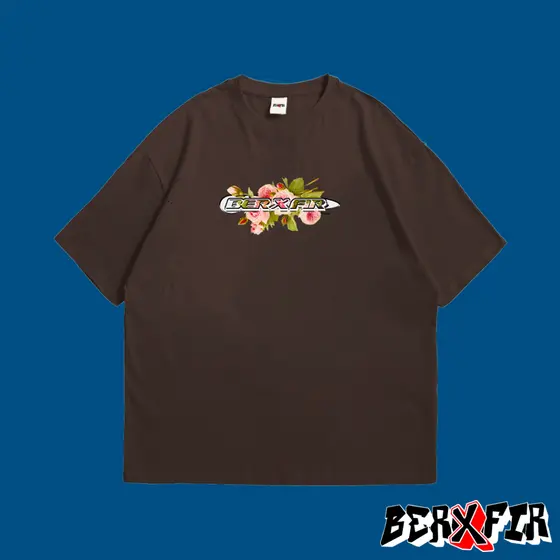 Camiseta Ber X Fir Estampa Prateada Em DTF Streetwear Unissex Oversized