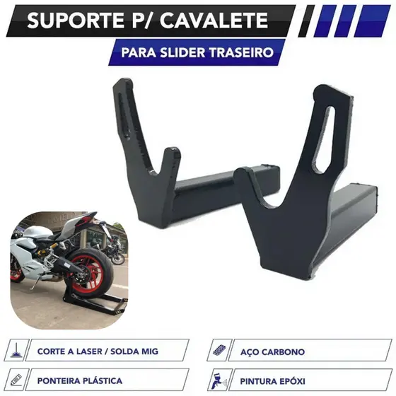 Base Suporte Para Cavalete Traseiro P/ Motos Com Slider Gancho