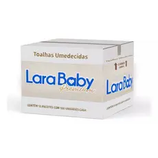 Caixa Fechada Kit C/24 Pacotes De Toalhas Umedecidas Lara Baby Premium - Total 2400 Unidades