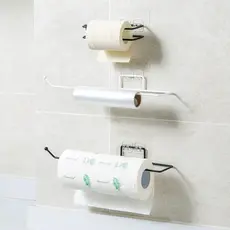 Porta Papel Toalha alumínio Filme Suporte Parede De Cozinhas e Banheiros Casa Decoração Sem Furos