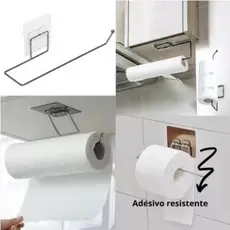Gancho Multiuso Suporte Com Adesivo De Porta Papel Toalha Alumínio Filme Sem Furos Para Cozinha