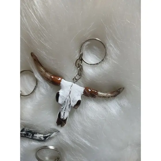 kit 2 mini chaveiros Longhorns Cabeça de Boi