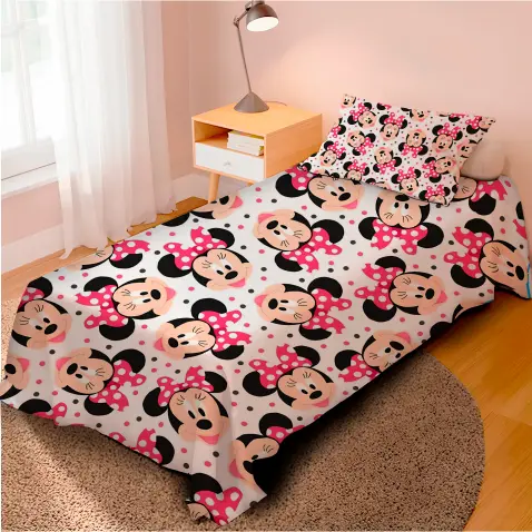 Lençol Cobre Leito Solteiro e Fronha MINNIE / Pronta entrega/ envio imediato