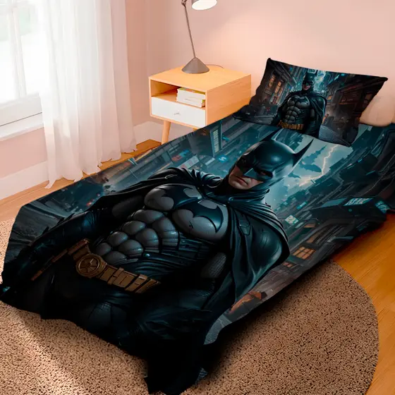 Lençol Cobre Leito Solteiro e Fronha Batman  / Pronta entrega/ envio imediato