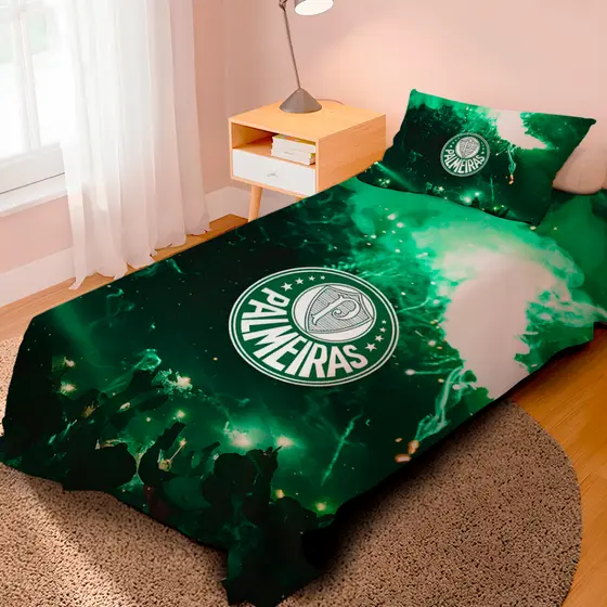 Lençol Cobre Leito Solteiro e Fronha Time Palmeiras / Pronta entrega/ envio imediato