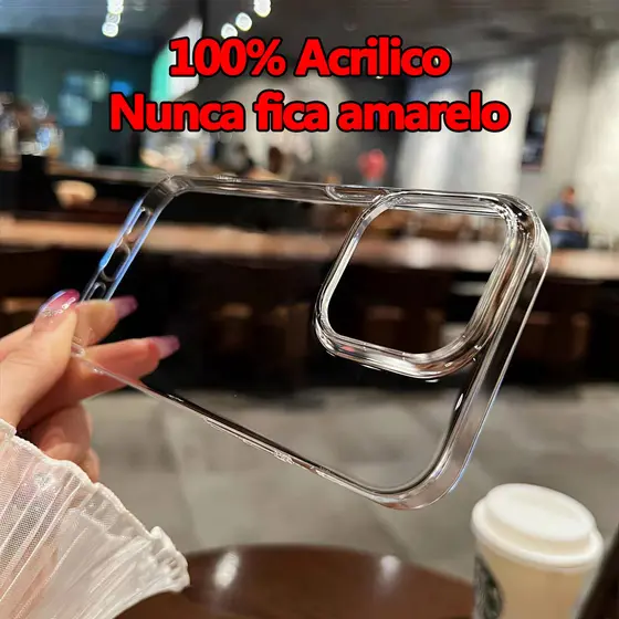 Luxo HD Claro 100 % Acrílico Caso Para iPhone Air 17 16 15 14 13 12 11 Pro Max Plus Mini XR Xs À Prova De Choque
