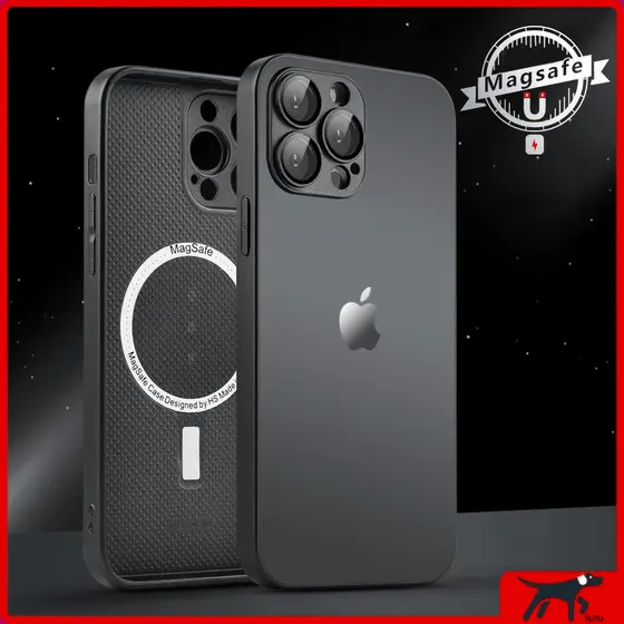 Para Magsafe Magnético De Carregamento Sem Fio AG Fosco Caso iPhone Air 17 16 15 14 13 12 11 Pro Max Com Protetor Lente