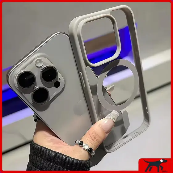 Capa Acrílica Anti-Queda De Alta Qualidade Para iPhone Air 17 16 15 14 13 12 11 Pro Max Magnético Magsafe Dura Transpare