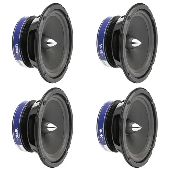 Kit com 4 Alto Falante QVS 6 Polegadas 6-24VPK Triaxial 300w rms Para Carros Picapes Suvs