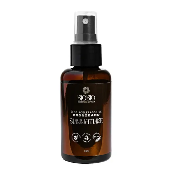 Bronzeador Corporal Acelerador de bronzeamento Natural Biobio Vegano, Óleo de Cenoura Urucum e Coco