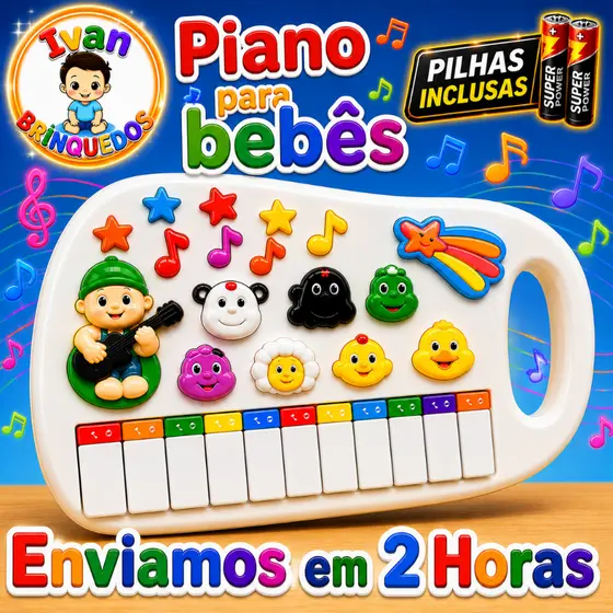Piano Teclado Animal Brinquedo Musical Para Bebês Infantil Educativo Interativo Primeira Infância Menino Menina