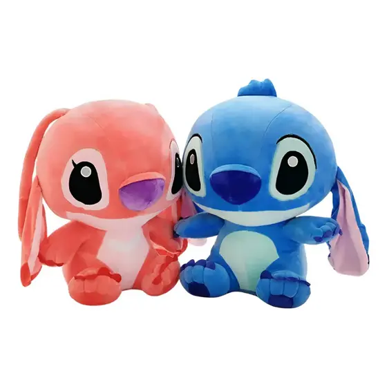 Kit Casal Pelúcia Stitch E Angel 25cm Antialérgico Premium Casal