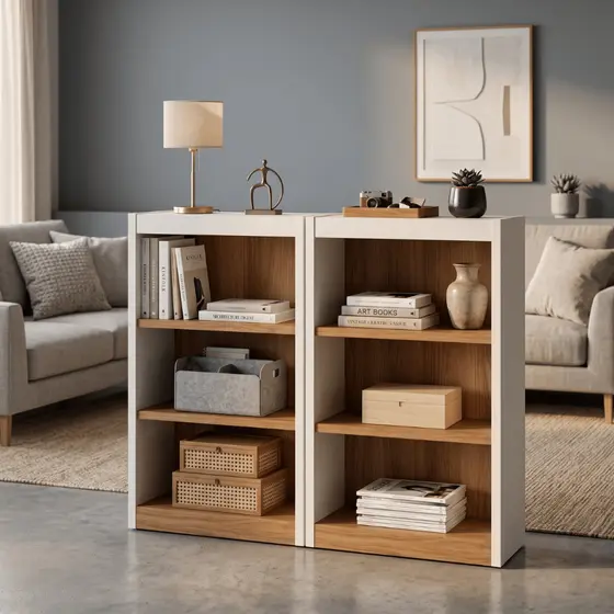 OFERTA RELAMPAGO Armario Multiuso 6 Prateleiras Livreiro Modular Bipartido Para Sala e Escritório