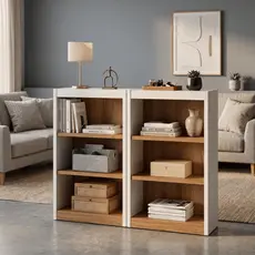 OFERTA RELAMPAGO Armario Multiuso 6 Prateleiras Livreiro Modular Bipartido Para Sala e Escritório