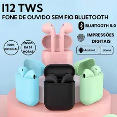 i12 TWS Fone De Ouvido Bluetooth Sem Fio Com Fones Estéreo Intra-Auriculares Microfone Para Jogos Esportivos Xiaomi