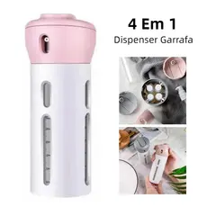 Kit Viagem Frascos Porta Shampoo 4 Em 1 Dispenser De Shampoo e Condicionador