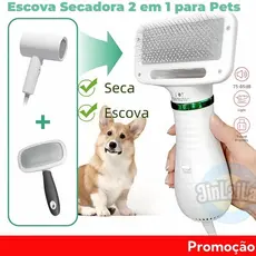 Escova Secadora Pet 110V- 2 EM 1 Seca Remove Pelos Cachorro Coelho Gato ，Baixo Ruído!