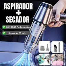 Aspirador e Soprador Portátil 5 em 1 Alta Potência e Multifuncional para Limpeza Completa para Carro