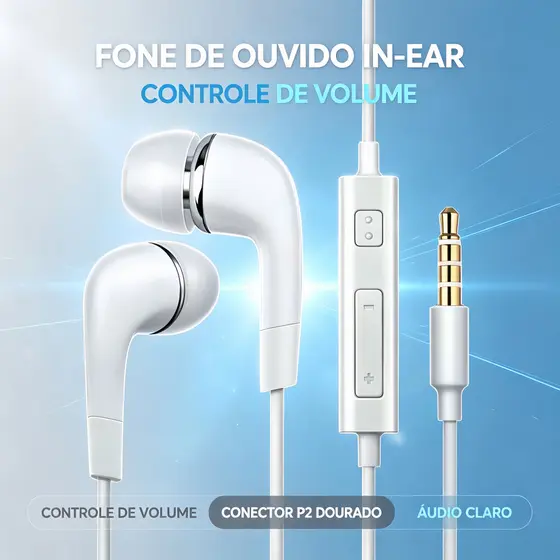 Kit 5/10 Fones Intra-auriculares Originais J5 com Som Estéreo e Cancelamento de Ruído – Entrada 3.5mm, Venda por Atacado