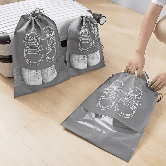 Saco De Armazenamento De Sapatos Sapato Não Tecido Artefato De Viagem De Negócios Capa Transparente