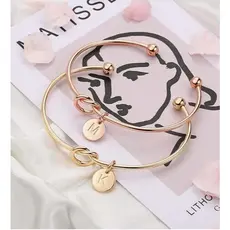 Pulseira de nó de letra simples/pulseira de presente de dama de honra, presente para namorada