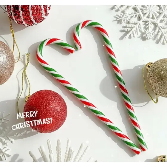 6/12PCS Bengala de Natal - Enfeites de Natal em Plástico com Cores Doces, Decoração para Festas e Feriados