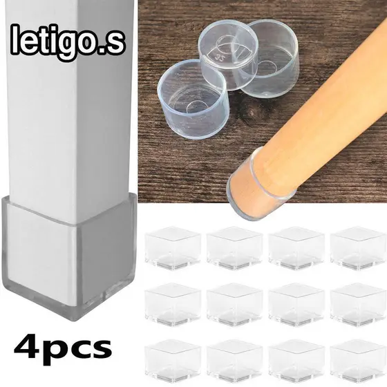 [LETIGO] 4pcs/set Capas De Cadeira Protetores De Pés De Mesa Piso De Fundo Redondo Almofadas De Silicone