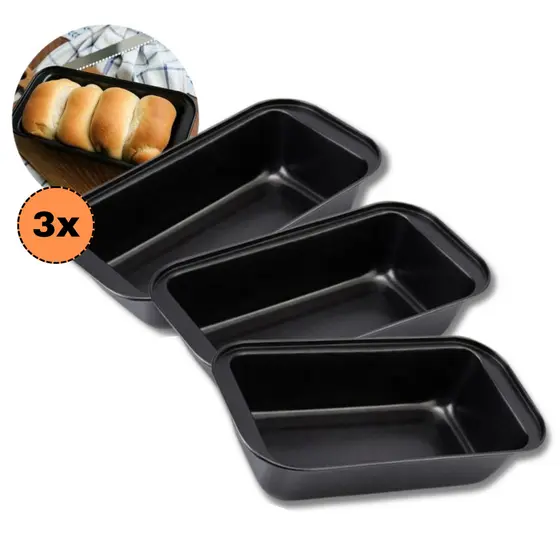 Kit 3 Forma Assadeira De Pão Caseiro Antiaderente de Teflon