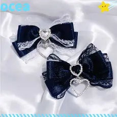 OCEA 1/2Pc Grampos De Cabelo Góticos , Lindos Com Laço De Renda Pingente De Coração Doce , Lolita Japonesa