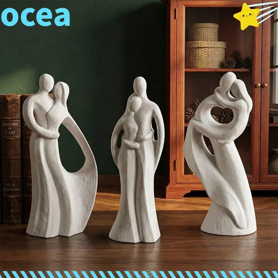 Molde Epóxi De Cimento De Gesso OCEA , Ornamentos Antiaderentes , Moldes Abstratos De Silicone Para Casal , De Sabão DIY