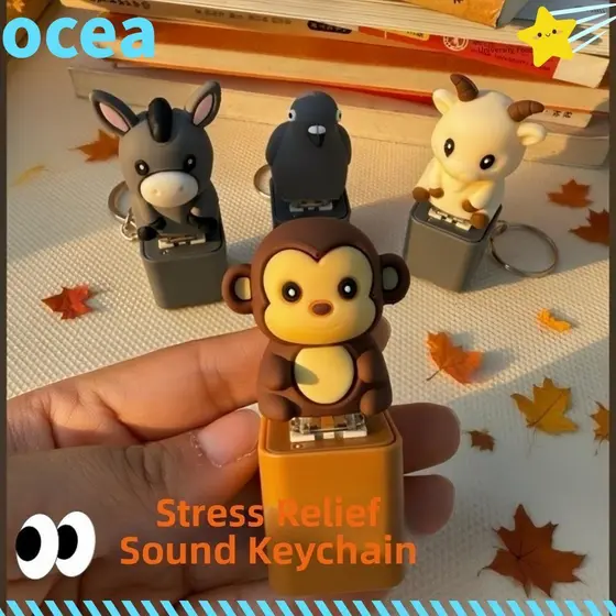 Chaveiro OCEA Animal Clicker , Brinquedo De Alívio De Estresse Com Teclado Fidget Produção De Som De Cordeiro Burro