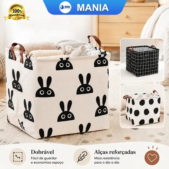 Cesto Multiuso Organizador Dobrável/Roupas/Brinquedo/ Tecido 32 x 32