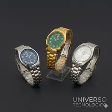 Relógios A Prova D'água Unissex ORIMET Luxo De Aço Inoxidável Dourado e Prata