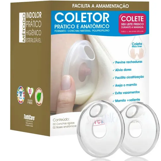 Coletor De Leite Materno SaveMilk Concha Anatômica Previne E Alivia As Rachaduras