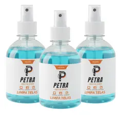 Kit 3 Limpa Telas Petra 250ml – Limpa Lentes, Celulares e Óculos | Brilho, Proteção e Alta Eficiência