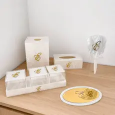 KIT ORGANIZADOR MASTER  madreperola personalizado em acrilico organizador clínica studio consultório beleza estetica