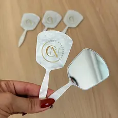 Espelho de bolsa KIT COM 10 formato MINI GLOW acrílico beleza maquiagem mimo presente