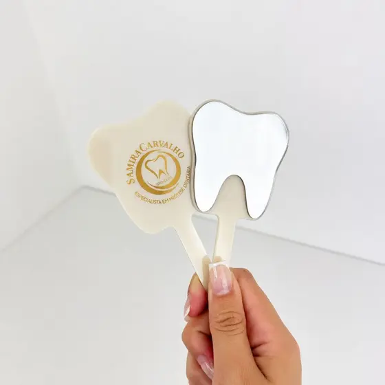 Espelho de bolsa KIT COM 10 formato DENTE  acrílico beleza maquiagem mimo presente