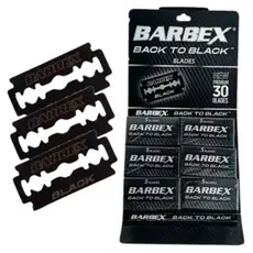 01 Cartela De Lâminas Barbex Back To Black Duplo Fio com 30 Unidades