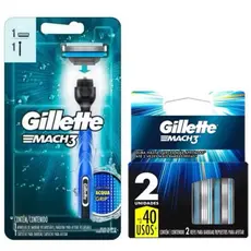 KIT Aparelho Barbear Gillette Mach3 Aqua-grip + Cargas Refil  ORIGINAL - Excelente barbeador Promoção ;)