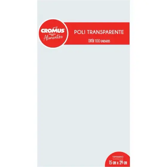 Saco Transparente Incolor 10x14 11x19,5 15x22 15x29 20x29 25x37 30x44- com 100 Unidades cada - Cromus