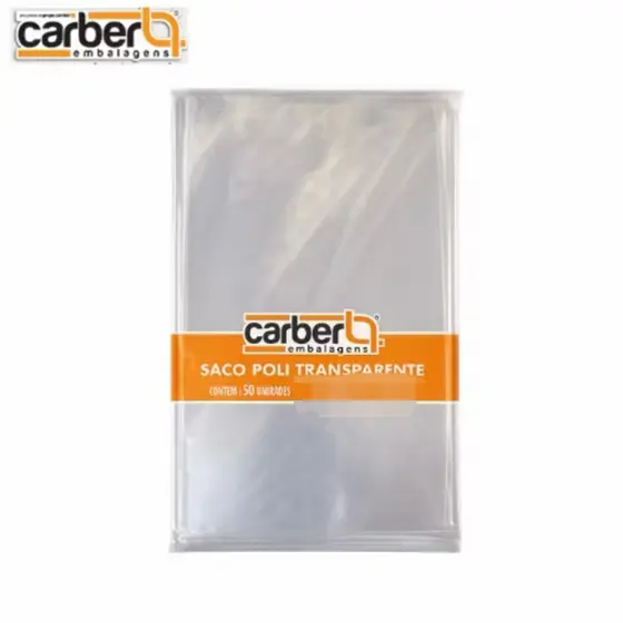 Saco Poli Transparente Incolor C/50 Unidades diversos tamanhos 15x22 15x29 20x29 25x37 30x44 35x54 45x59 cm - Carber
